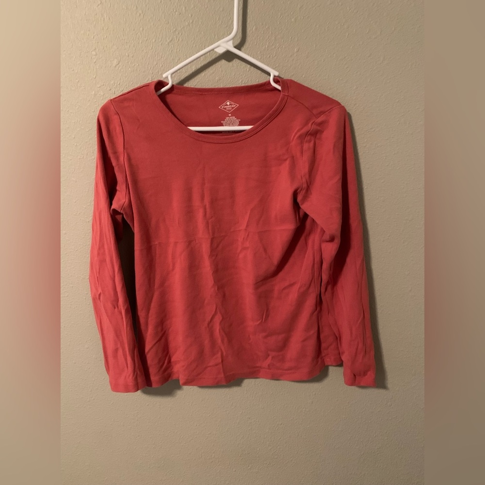 At Johns Bay Long Sleeve, Pink, Size Medium, 100% Cotton